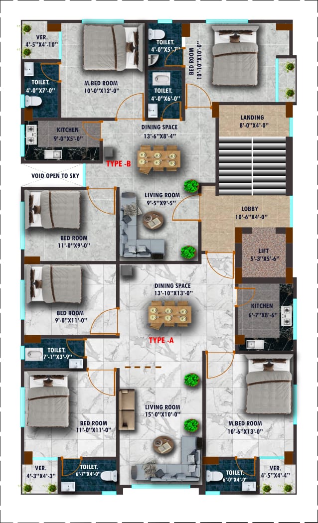 Type A & B Floor Plan